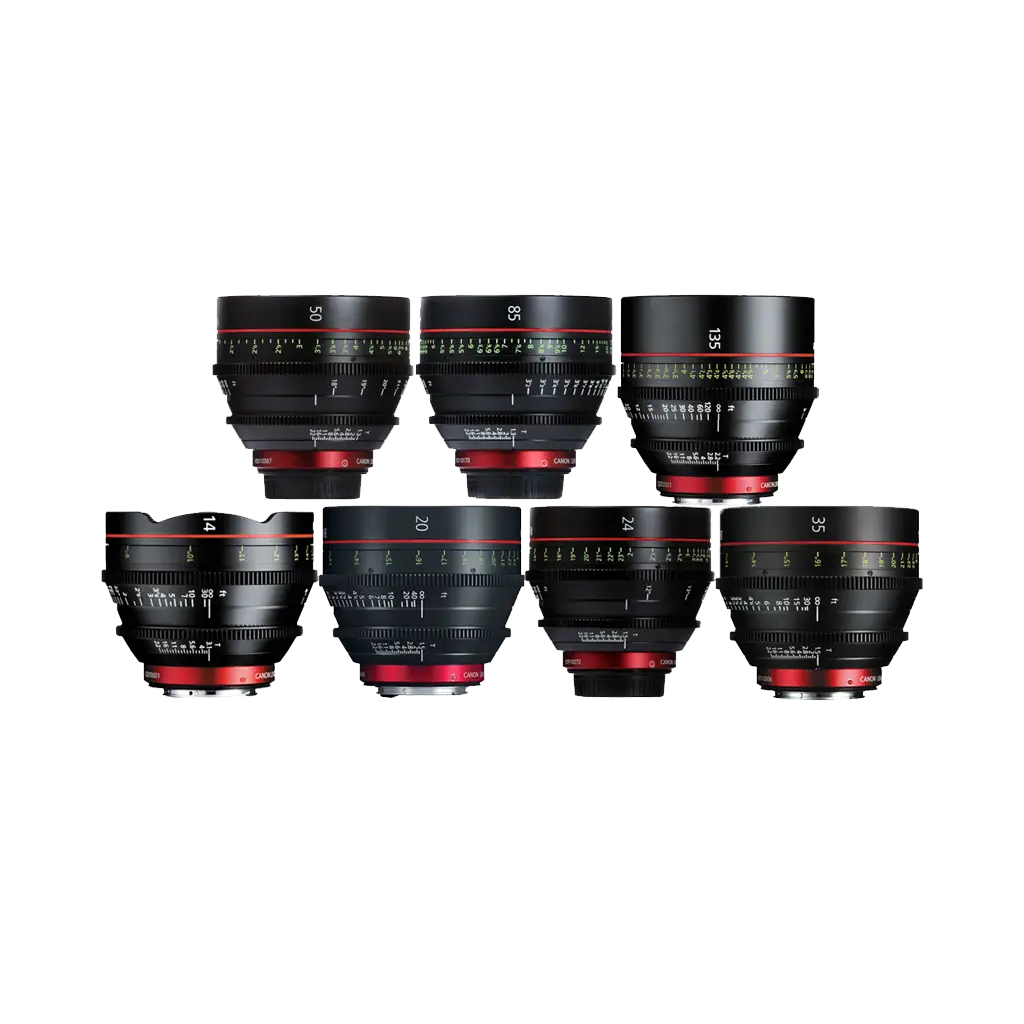 Kit de 7 lentes Canon EF CN-E Cinema Prime (14, 20, 24, 35, 50, 85, 135 mm)  – DVPRO