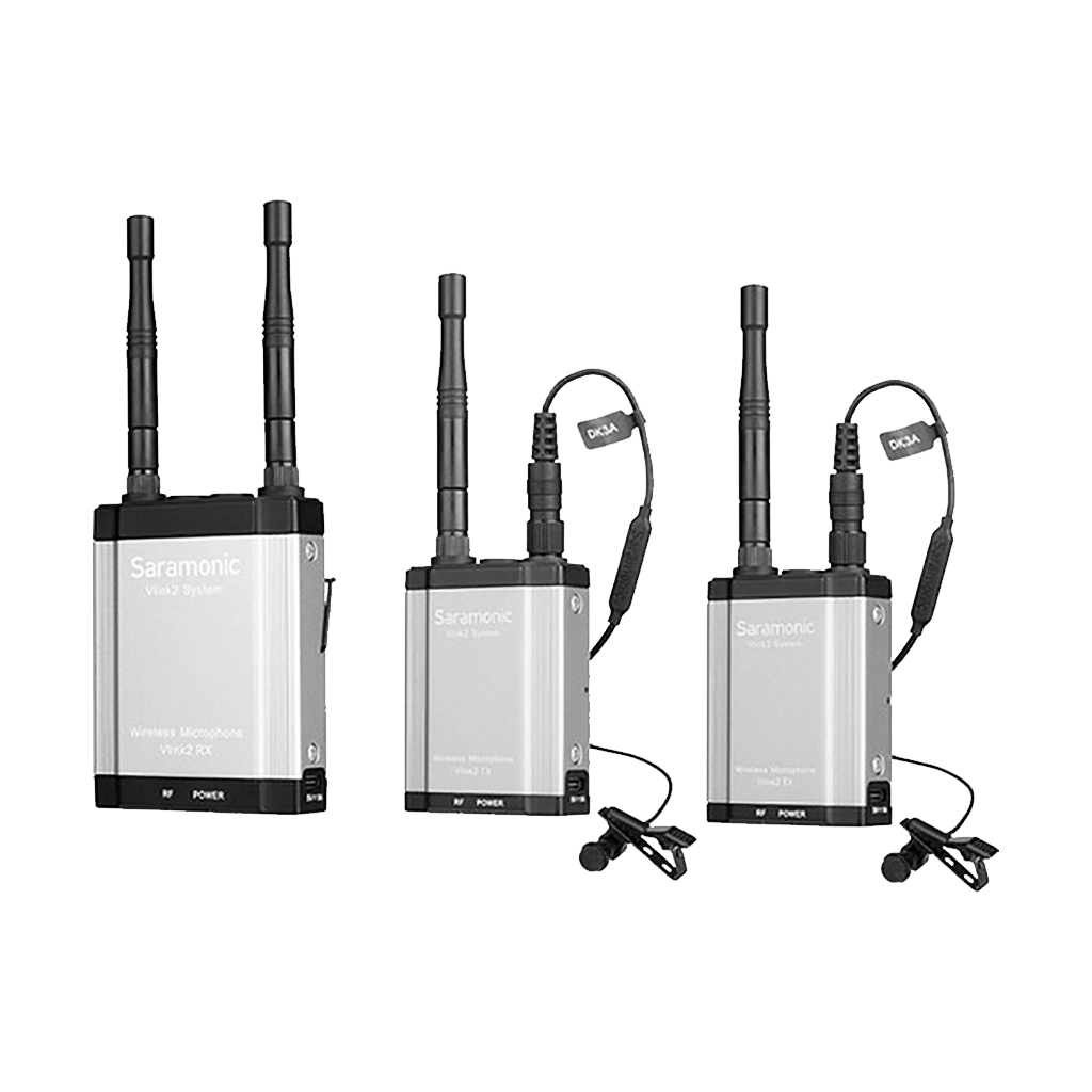 Saramonic Vlink2 Kit 1 Camera-Mount Wireless Omni Lavalier Microphone  System with Talkback (2.4 GHz)