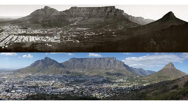 Panorama Of Cape Town: 1884 vs 2013