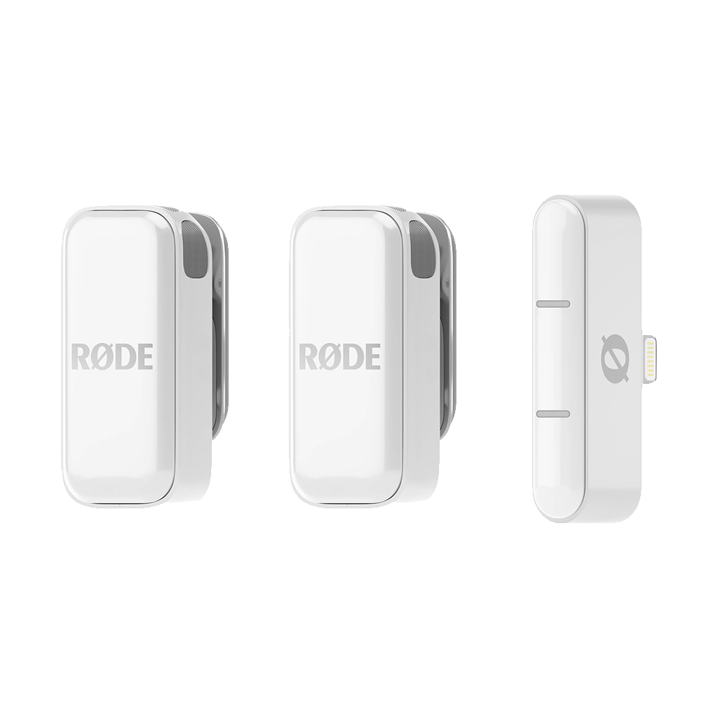 Rode Wireless Micro 2-Person Ultracompact Wireless Microphone System with USB-C Connector (2.4 GHz, White)