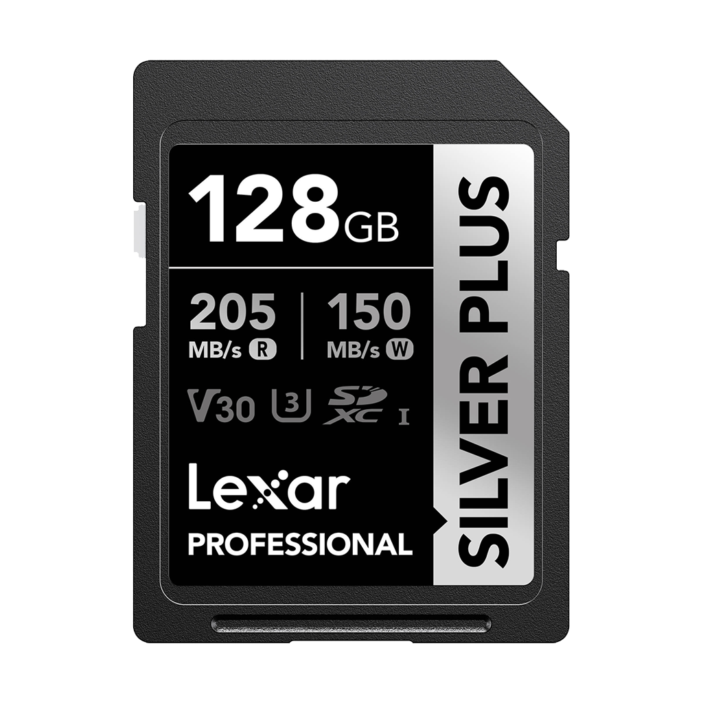 Lexar 128GB Professional UHS-I SDXC Memory Card (205MB/s, SILVER PLUS Series)