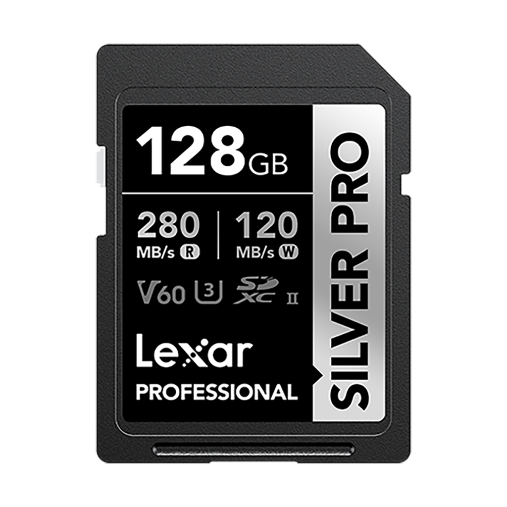 Lexar 128GB Professional UHS-II SDXC Memory Card (280MB/s, SILVER PRO Series)