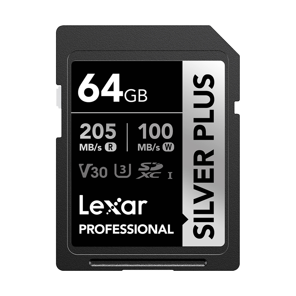 Lexar 64GB Professional UHS-I SDXC Memory Card (205MB/s, SILVER PLUS Series)