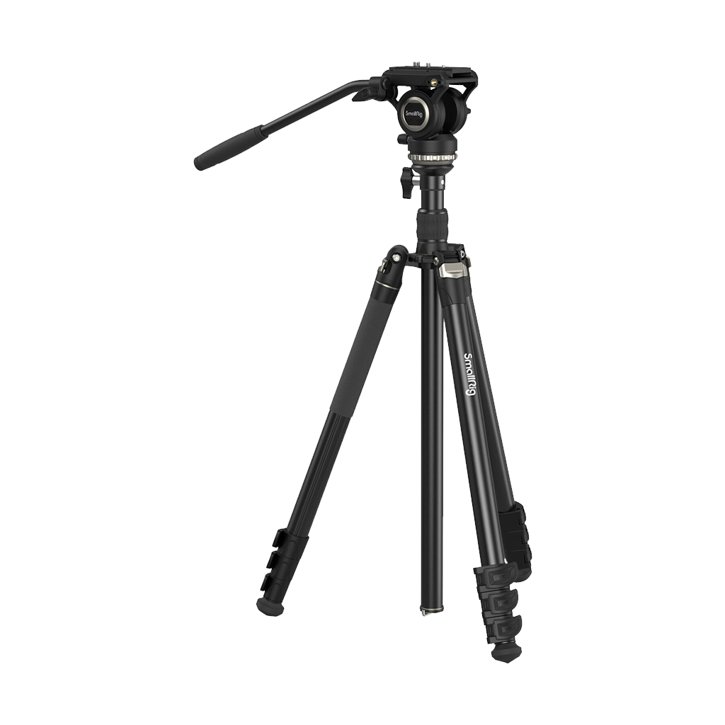 SmallRig CT210 Video Tripod with Fluid Head and Reversible Center Column