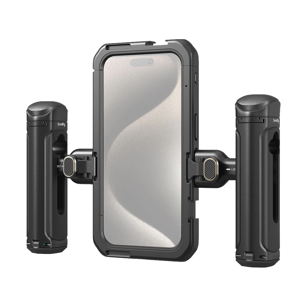 SmallRig Mobile Video Cage Kit with Dual Handles for iPhone 15 Pro